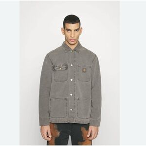 Carhartt WIP Michigan chore coat in black faded